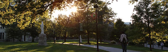 Setting sun on Quad