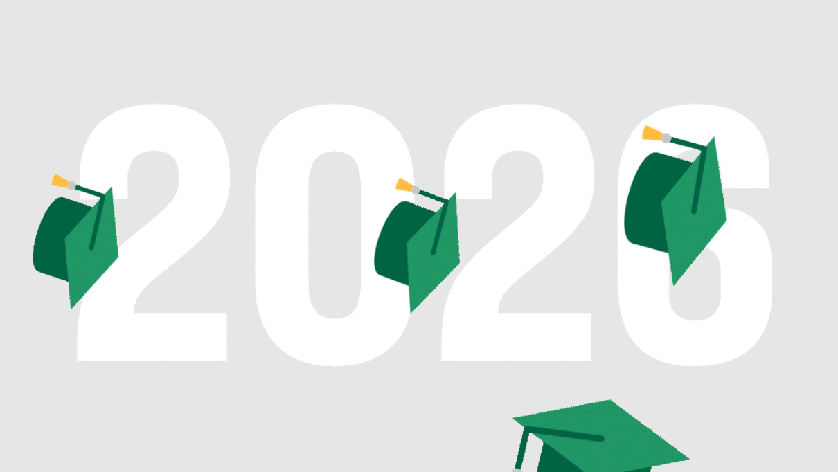 Preview of animated 2026 Hats Off commencement celebration graphic