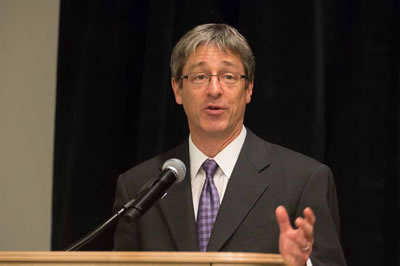 Dr. Timothy Law Snyder announces the three distinguished award recipients