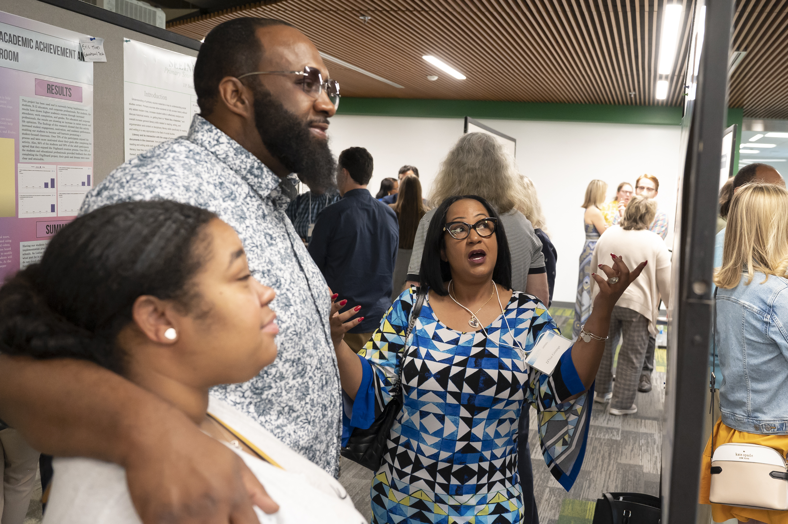 Presenter makes a point about her research at Emerging Scholars Loyola University Maryland