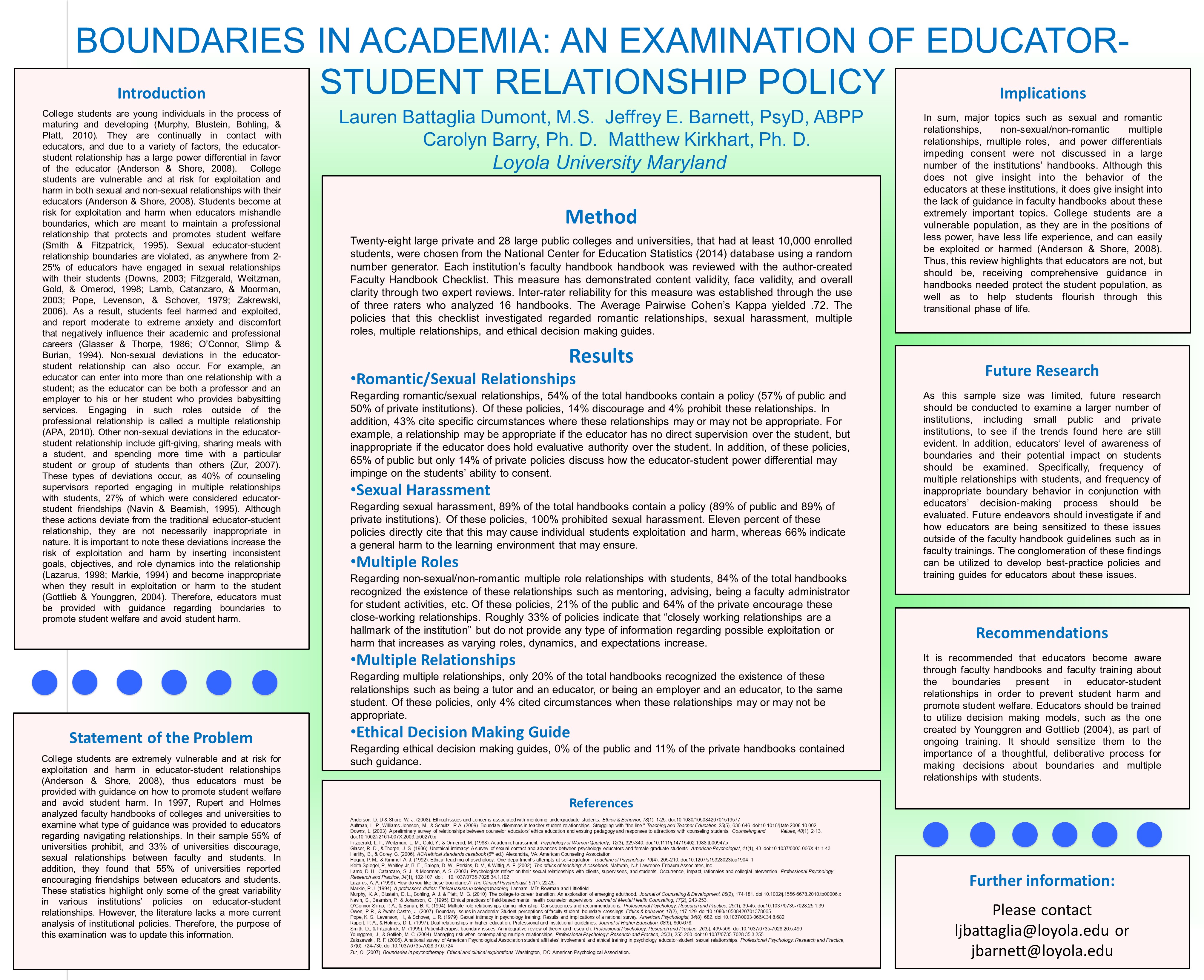 Poster image: ' Boundaries in Academia: An Examination of Educator-Student Relationship Policy'