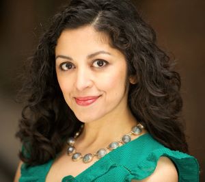 woman in green blouse