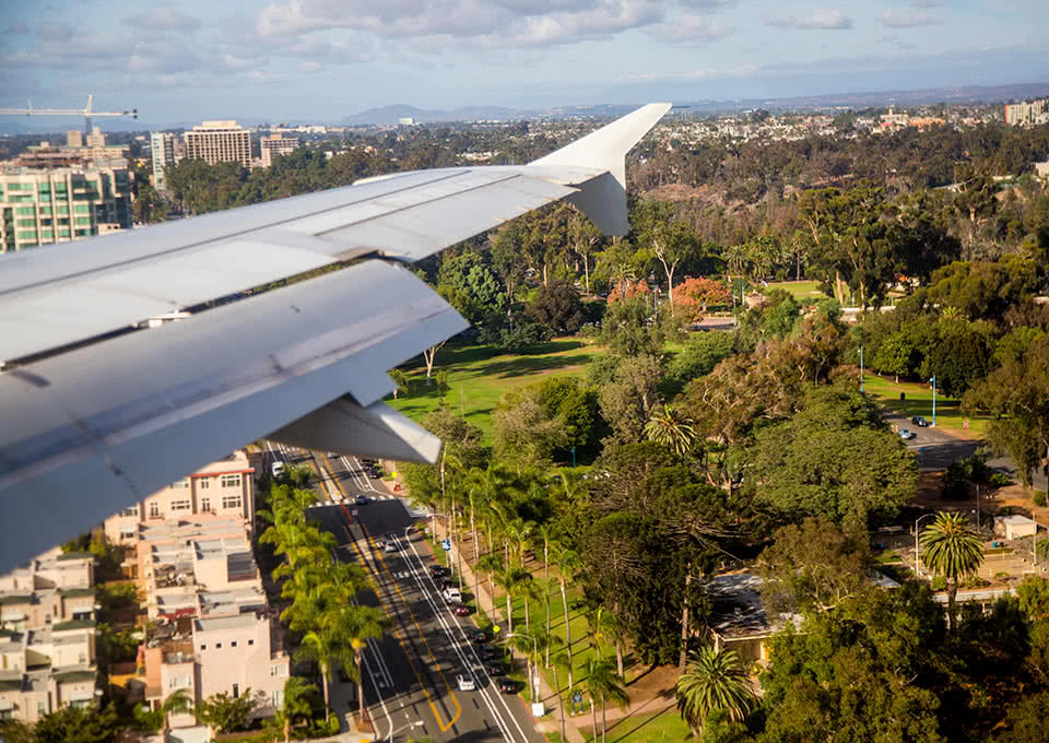 A view of San Diego from the plane