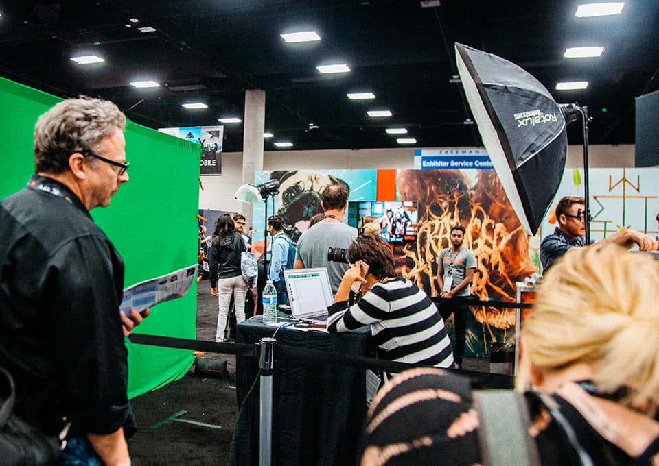 A photography booth at the conference