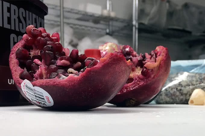 Closeup of a pomegranate