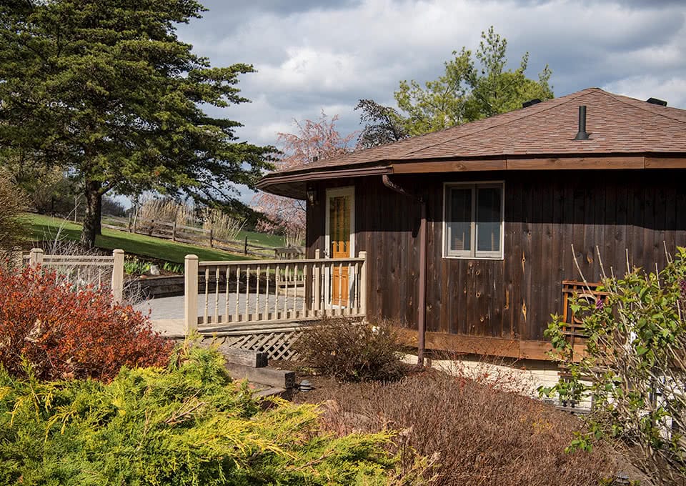 Exterior shot of retreat building