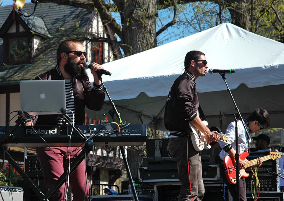 A band playing on stage