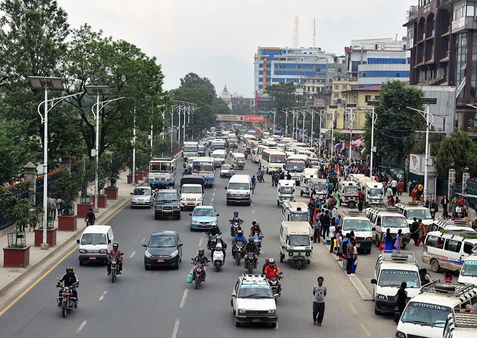 Traffic on a busy street