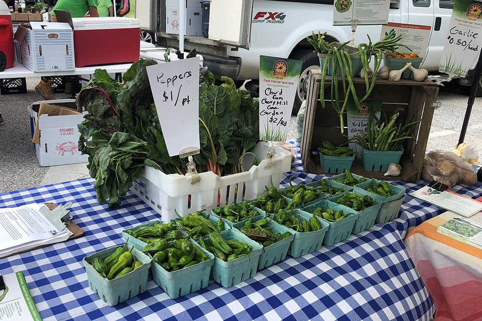 Various produce for sale at the Govanstowne Farmers’ Market