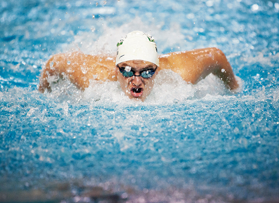 Joe Wise swims with intensity and dedication.