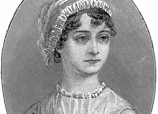 Old illustration of Jane Austen.