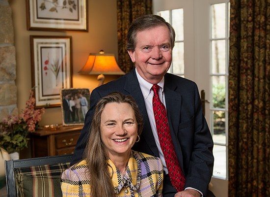 Photo of Connie and Gerry Holthaus in their lovely home.