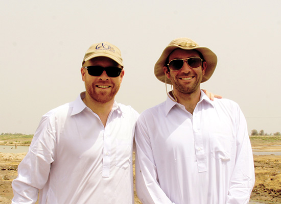 Ryan Carey in white garb with his friend.