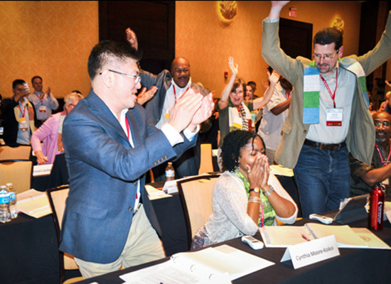 Cynthia-Moore Koikoi in blissful shock of being elected United Methodist Bishop. 