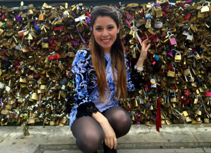 Jazmin Guzman at the Pont des Arts, Paris, France.