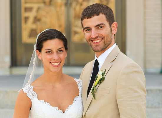 Portrait of Christina and David Bergamo at their wedding.