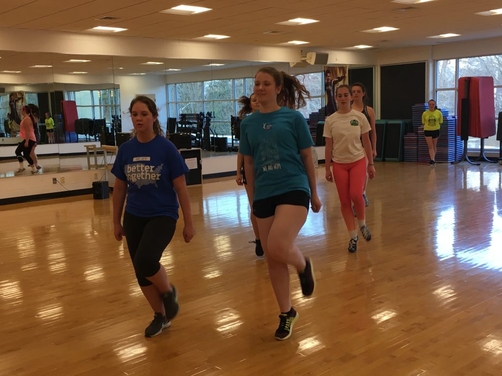 Students practicing Irish dancing