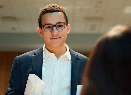 Student with glasses