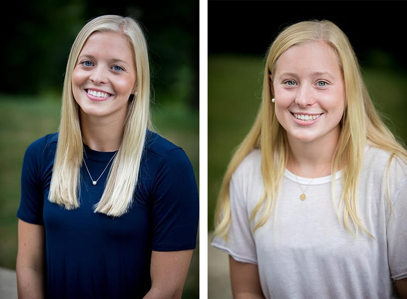 Left: Liz DeGroat portrait. Right: Jen DeGroat portrait