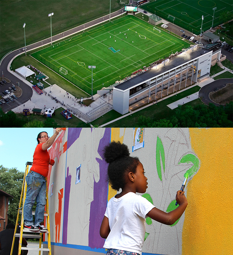 Birdseye view of Ridley Athletic Complex