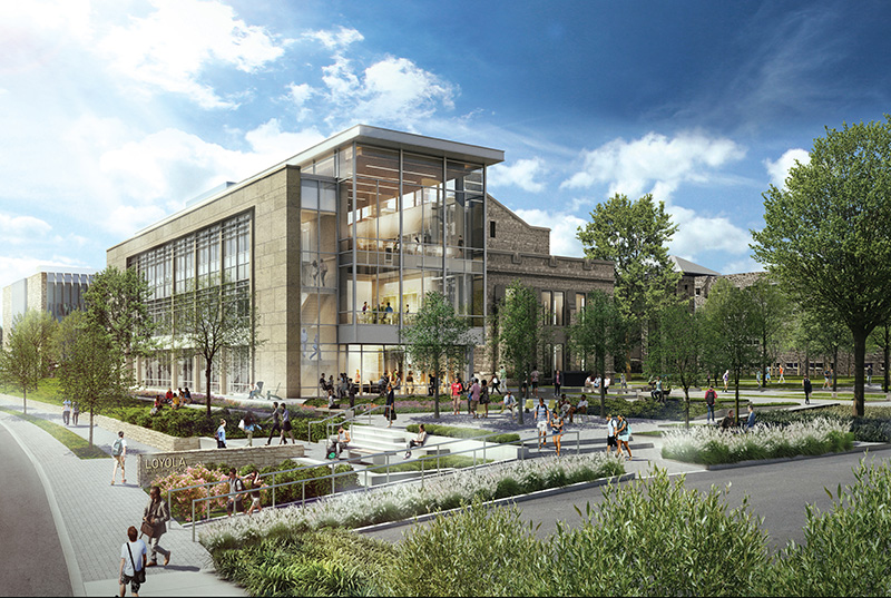 A rendering of the new Fernandez Center for Innovation and Collaborative Learning