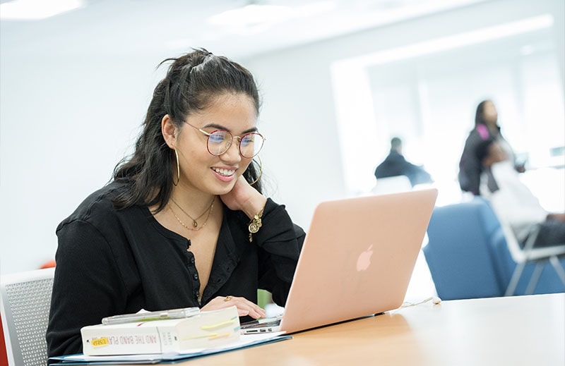 Loyola student studying