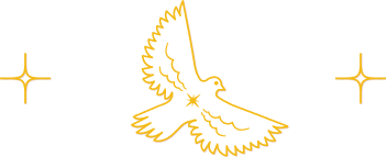 line art illustration of a peace dove in flight