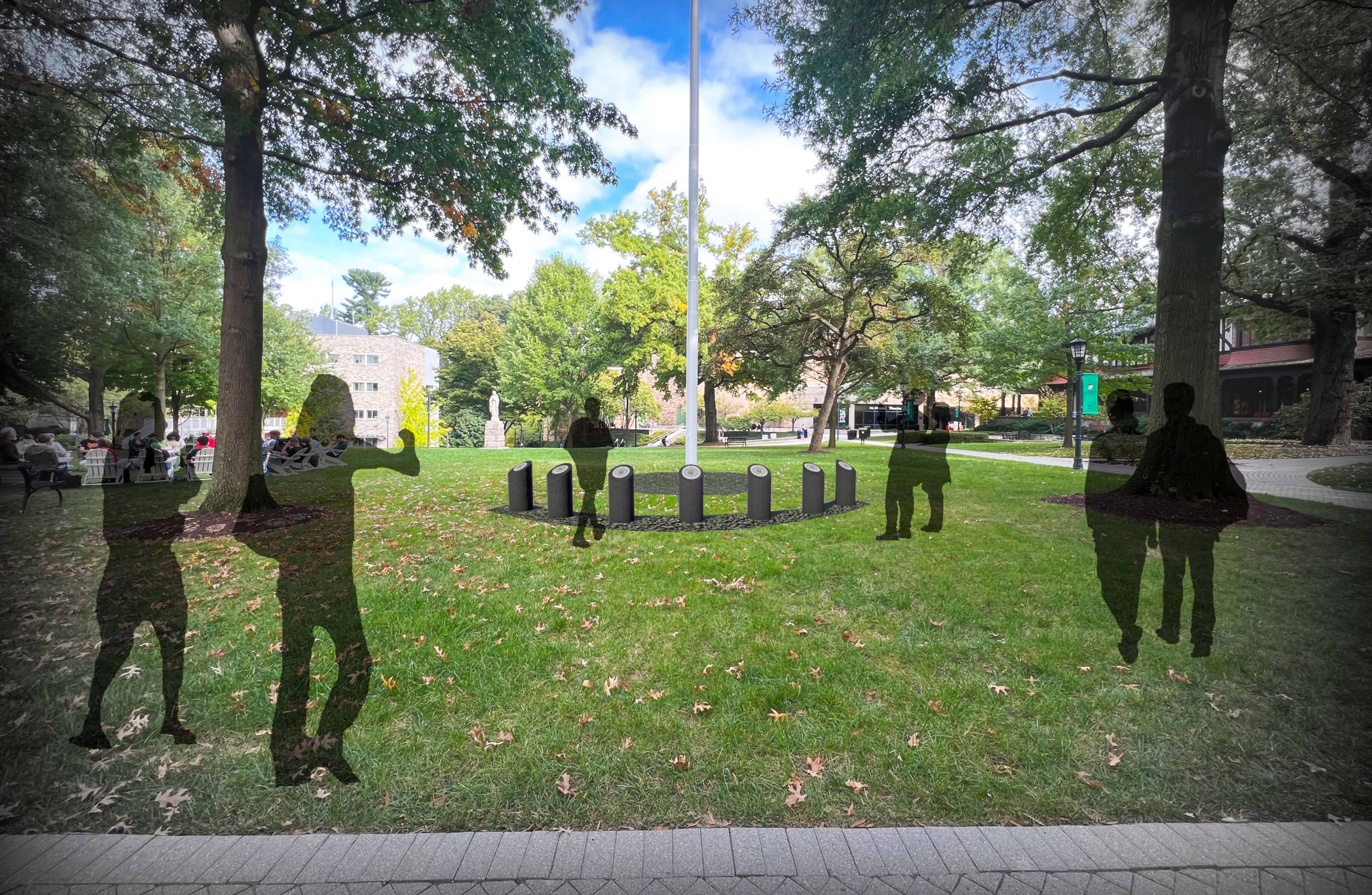 Rendering of proposed veterns tribute monument