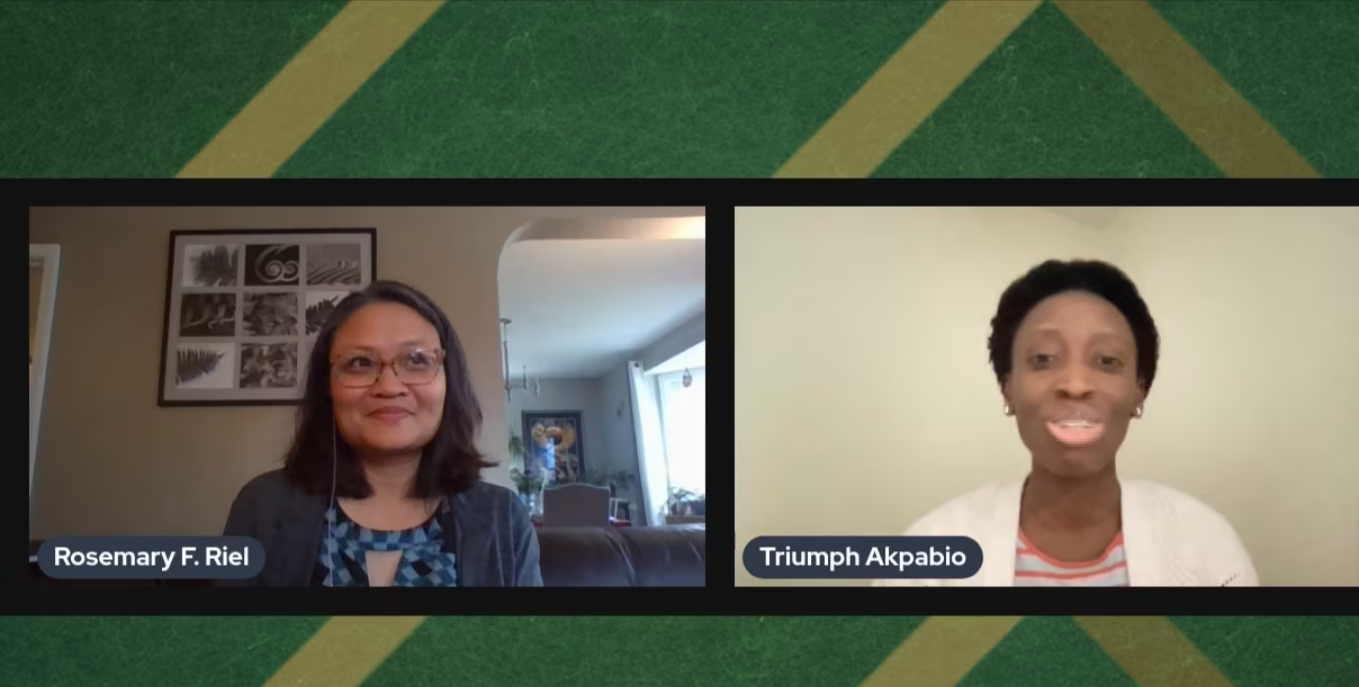 A conversation with Rosemary Riel, Assistant Director of Academic Engagement at Loyola University Maryland. Interviewed by Triumph Akpabio. - Press enter to play