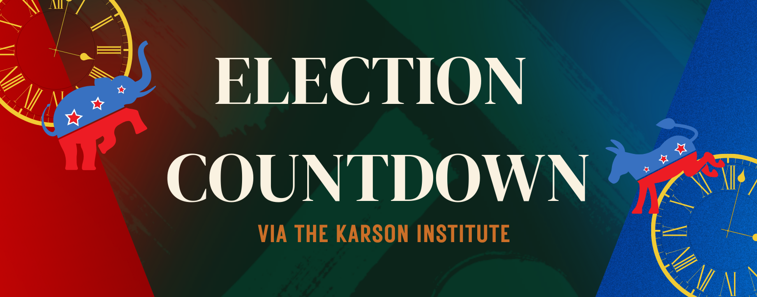 A flyer showing the Election Countdown event's banner.