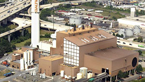 The Baltimore City Wheelabrator smoke stack