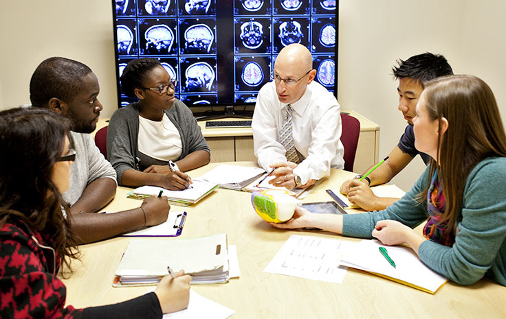 Students with professor at Clinical Center