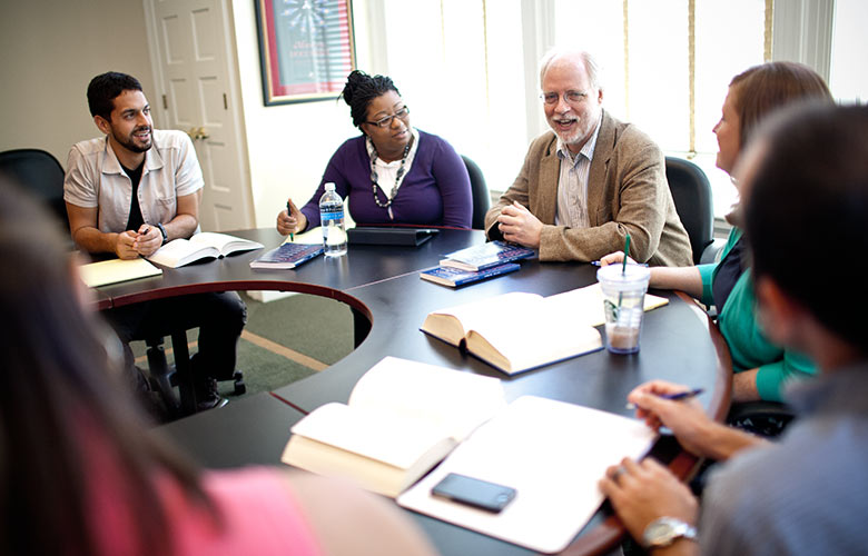 Theology graduate students in the classroom