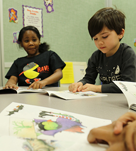 Students reading at LCC