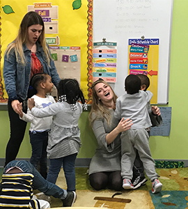 Loyola speech-language pathology graduate students at Loyola Early Learning Center