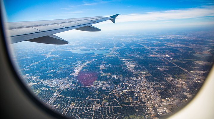 View from a plane window