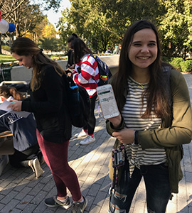 A Loyola student registers with LoyolaVotes