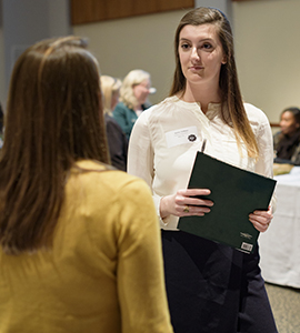 student at career fair