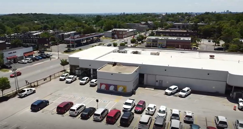 Aerial shot of Loyola facility at 5104 York Road in Baltimore