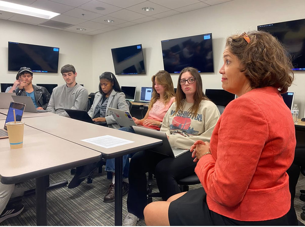 Loyola journalism capstone students with Baltimore City Councilmember Odette Ramos