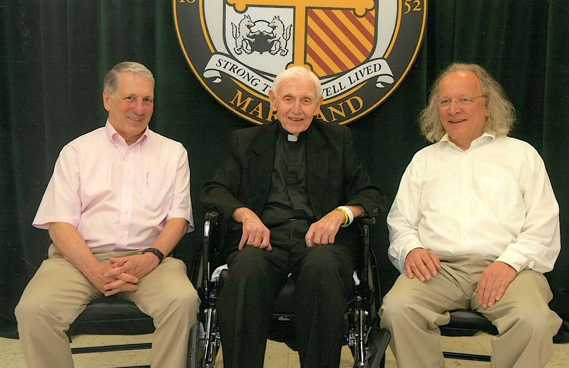 Robert Pond, Ph.D., the Rev. James F. Salmon, S.J., and Richard Blum, Ph.D., in 2015.