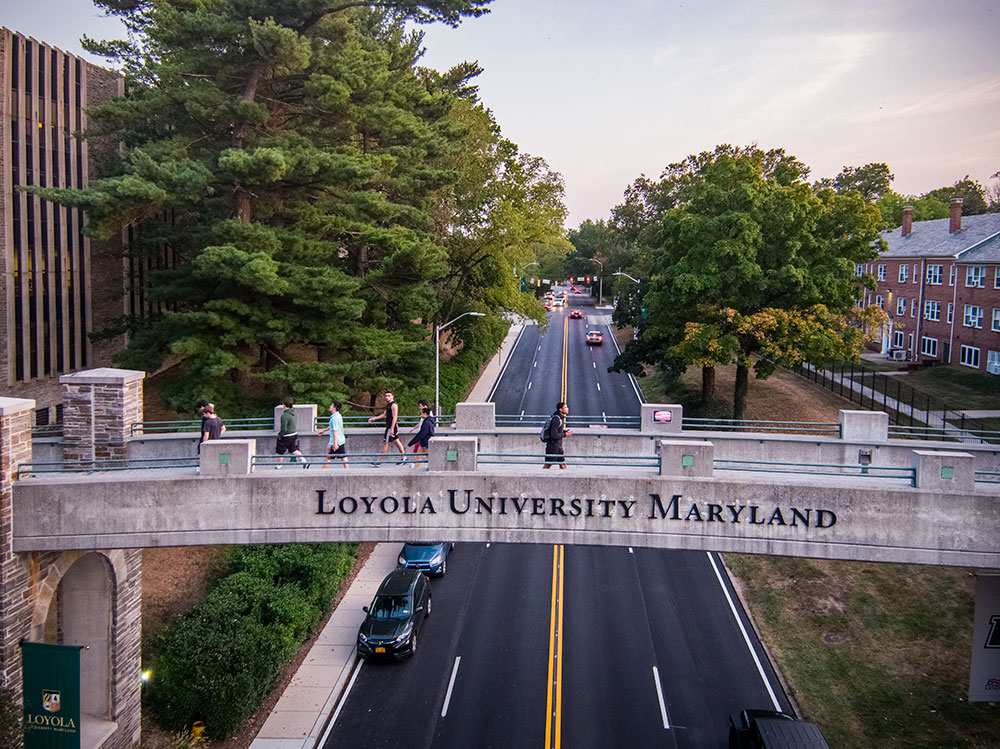 The USF&G Pedestrian Bridge on Loyola's Evergreen campus