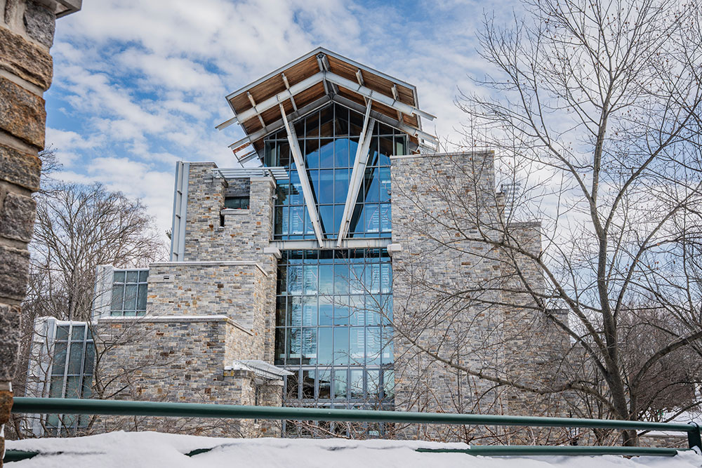 Loyola's Sellinger School of Business and Management after the snowstorm in January 2026 (Ryan Hiebler, '26)