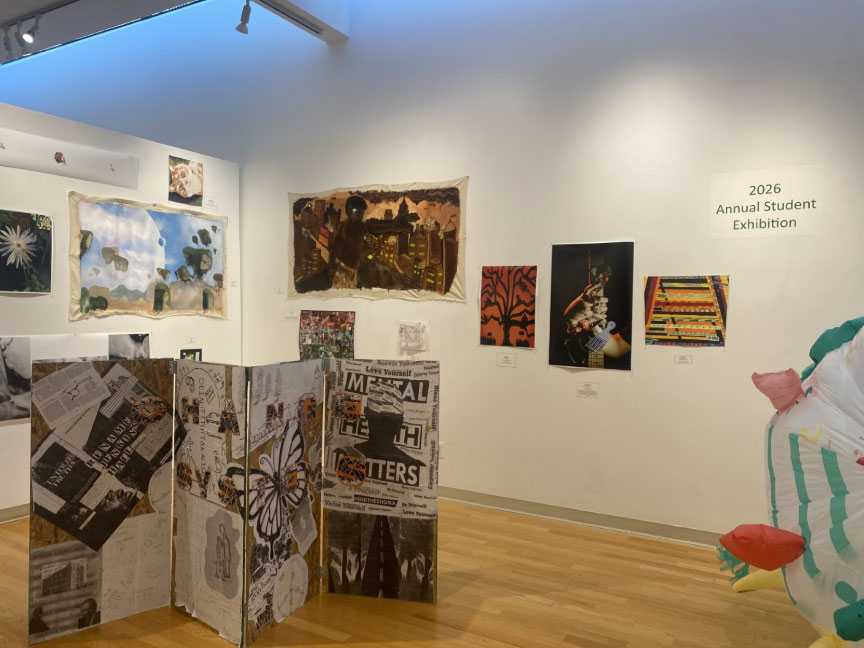 The 2026 Annual Student Exhibition in the Julio Fine Arts Gallery (Kaitlyn Duca, '26)