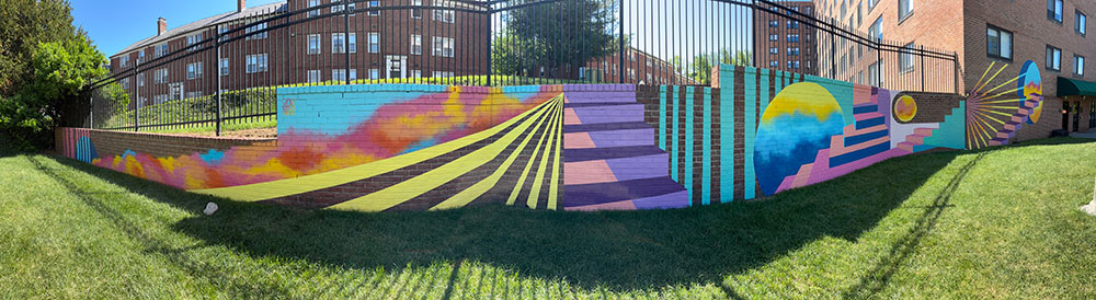 The mural outside of Campion Tower