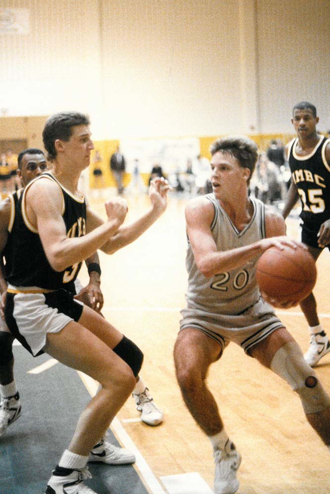 Jeffrey A. Nattans, ’89, during a basketball game