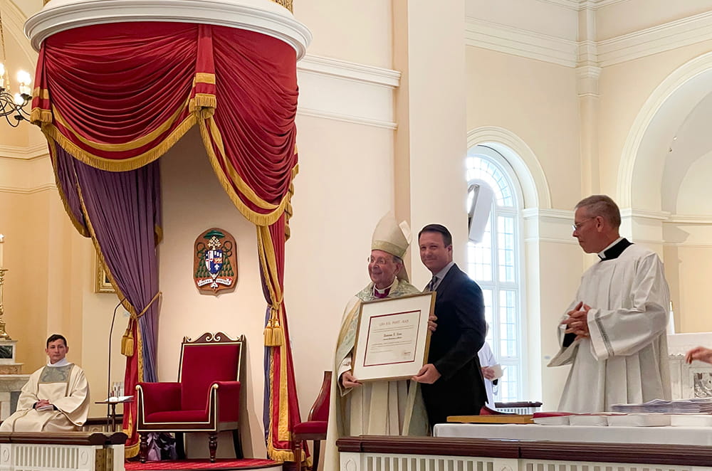 Trustee Dan Rizzo with Archbishop of Baltimore William E. Lori