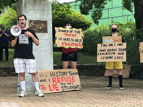 David Marcovitz at the Teach Truth Rally