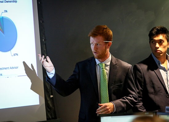 Student presenting in class