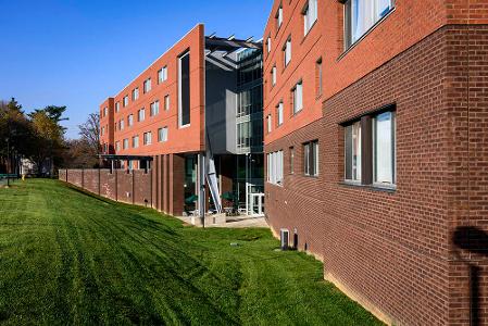 The exterior of a campus building